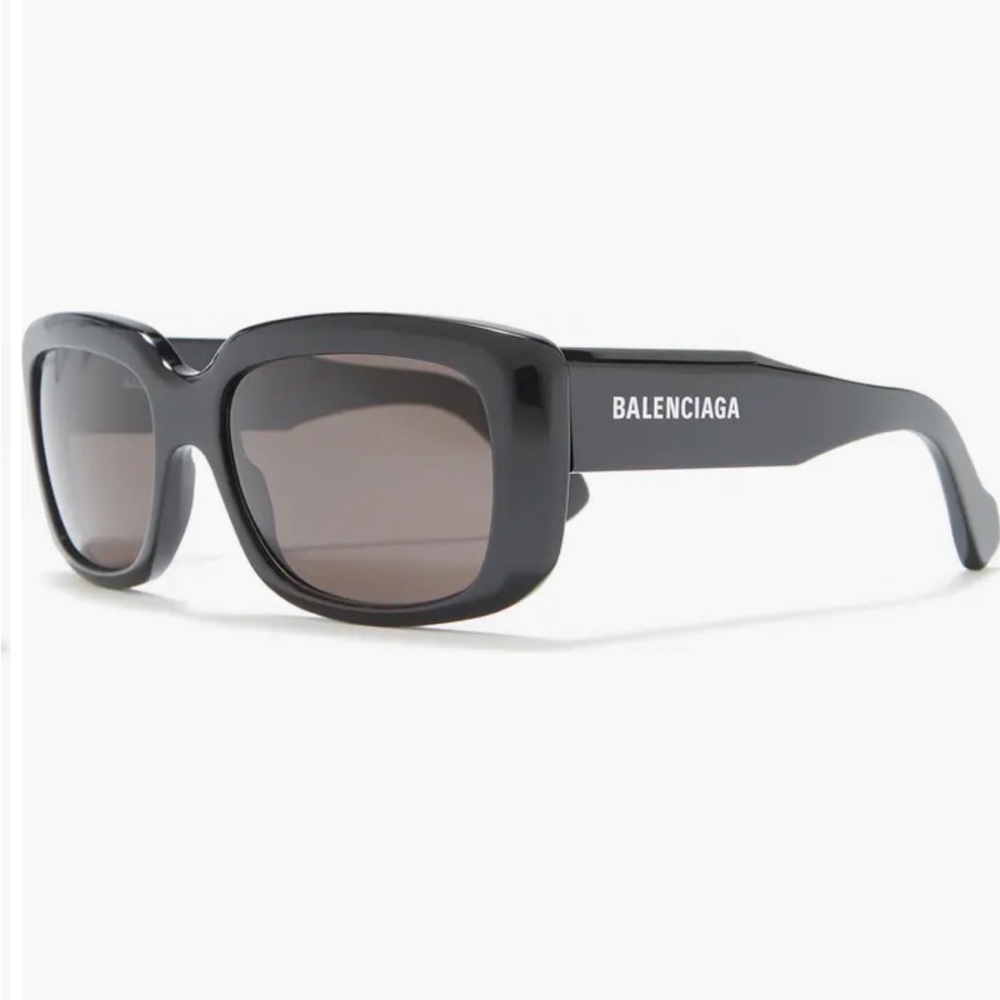 Balenciaga Square Rectangle Sunglasses BBOO72S sunglasses Black Grey